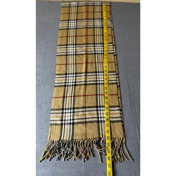 100 Cashmere Scarf Check Plaid (Made in Scotland) 72" Long - Picture 3 of 4